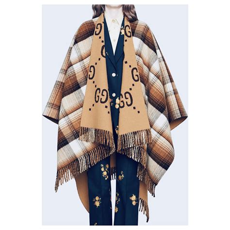 gucci poncho ladies|gucci reversible poncho.